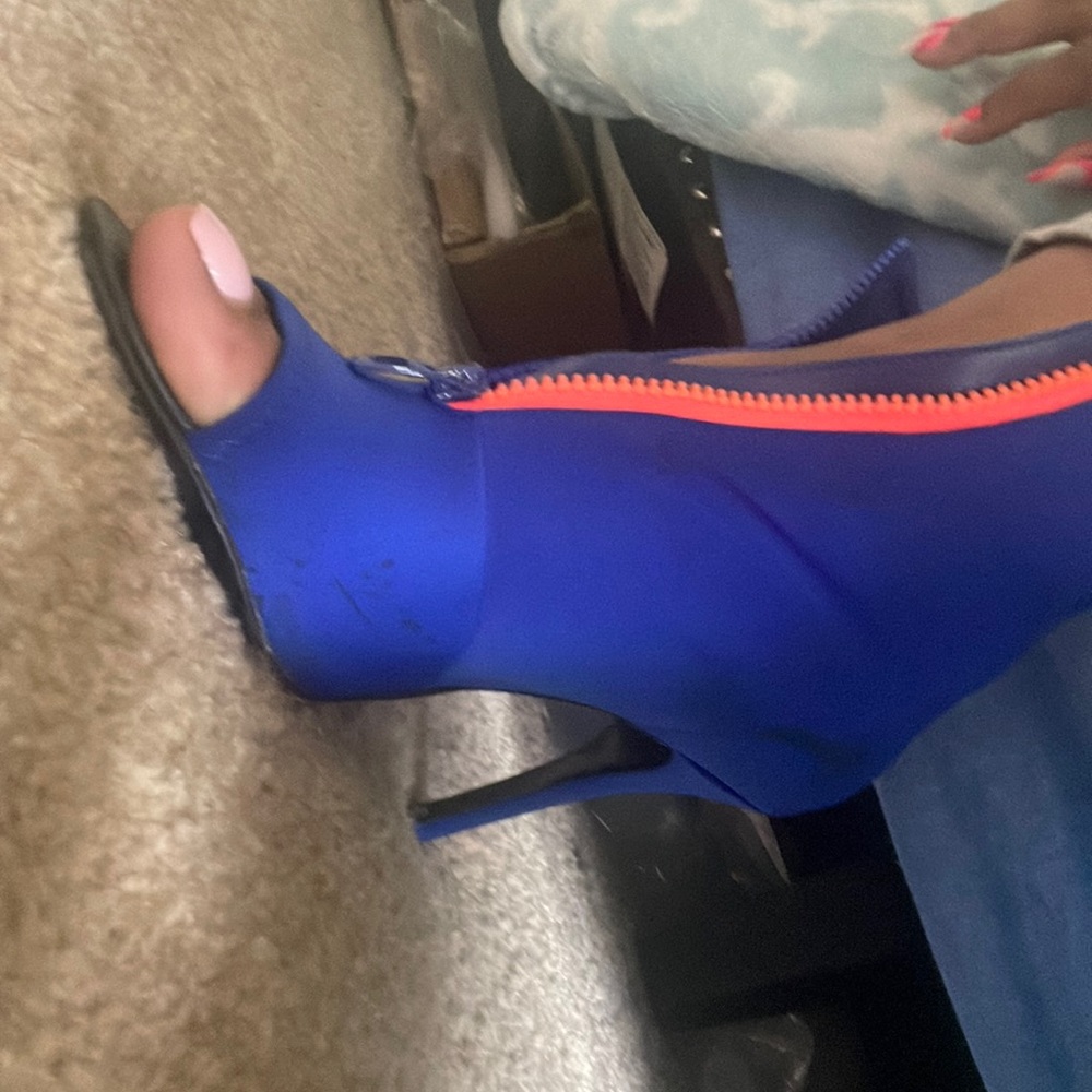Blue and neon pink/orangish Aldo Brand  booties